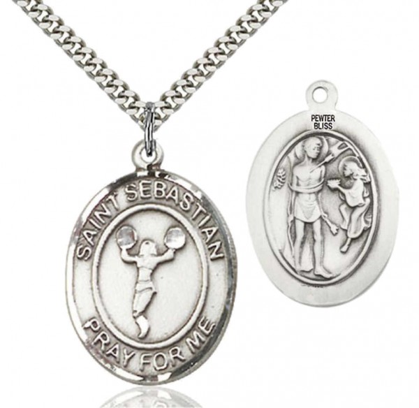 St. Sebastian Cheerleading Medal - Pewter
