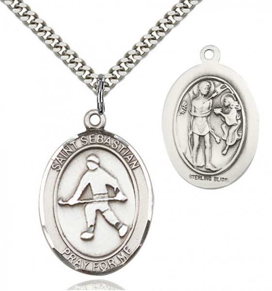 St. Sebastian Field Hockey Medal - Sterling Silver