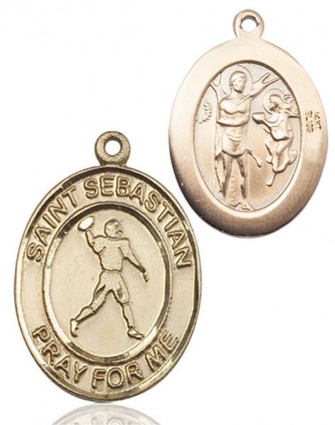 St. Sebastian Football Medal - 14K Solid Gold