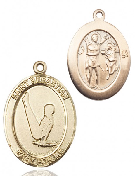 Men's St. Sebastian Gymnastics Medal - 14K Solid Gold