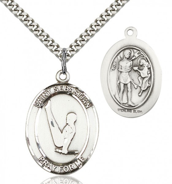 Men's St. Sebastian Gymnastics Medal - Sterling Silver