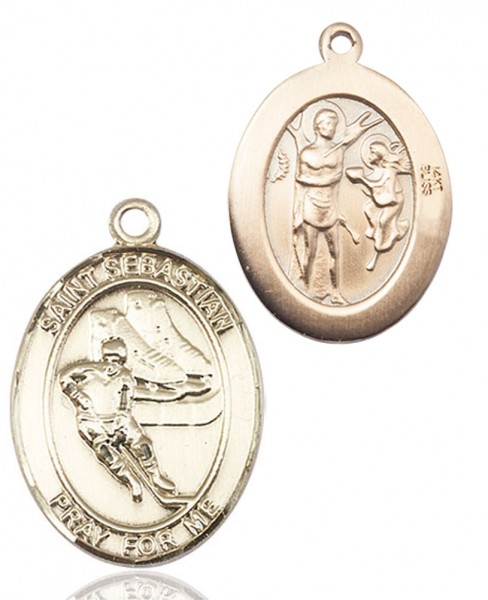St. Sebastian Ice Hockey Pendant - 14K Solid Gold
