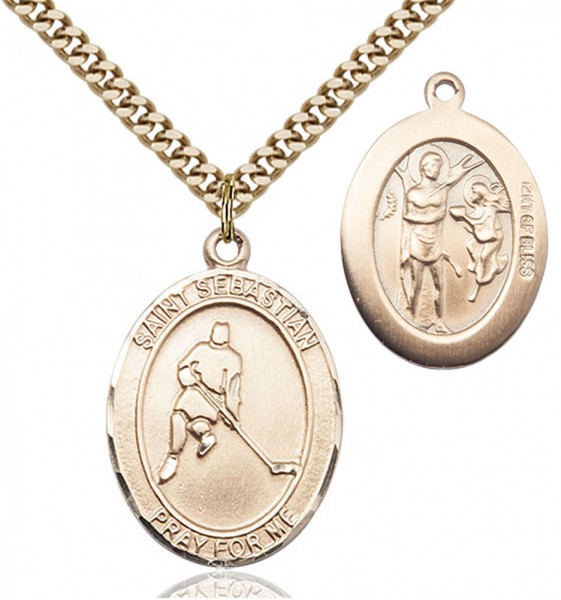 St. Sebastian Ice Hockey Patron Saint Medal - 14KT Gold Filled