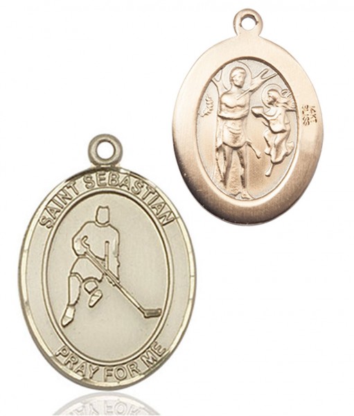 St. Sebastian Ice Hockey Patron Saint Medal - 14K Solid Gold