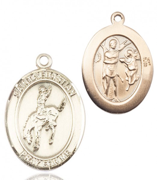 St. Sebastian Rodeo Medal - 14K Solid Gold