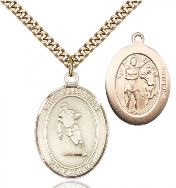 St. Sebastian Rugby Patron Saint Medal - 14KT Gold Filled