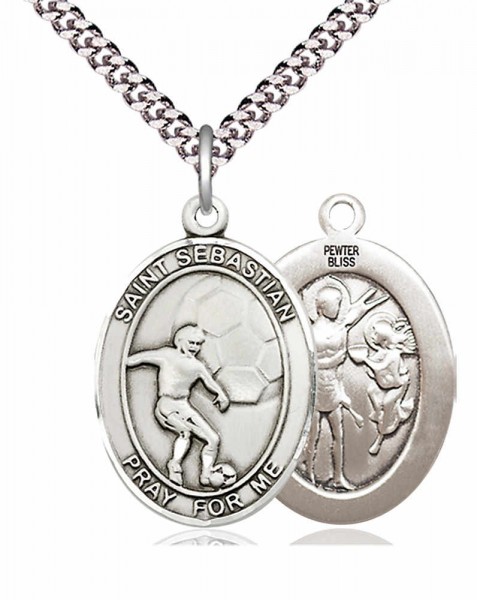 St. Sebastian Soccer Medal - Pewter
