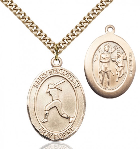 St. Sebastian Softball Medal - 14KT Gold Filled