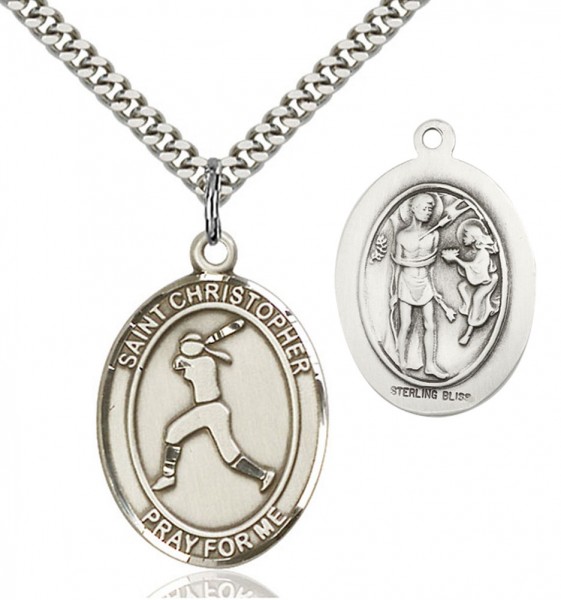 St. Sebastian Softball Medal - Sterling Silver