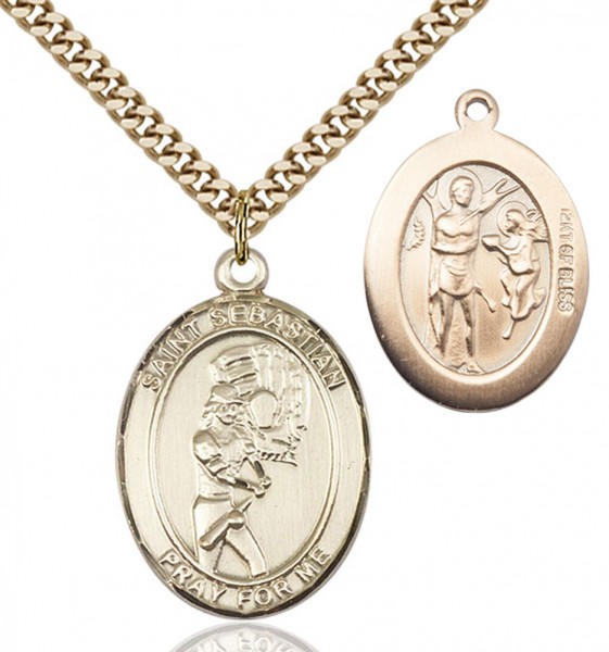 St. Sebastian Softball Medal - 14KT Gold Filled