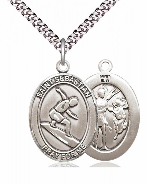 St. Sebastian Surfing Medal - Pewter