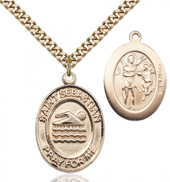 St. Sebastian Swimming Medal - 14KT Gold Filled