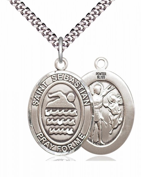 St. Sebastian Swimming Medal - Pewter