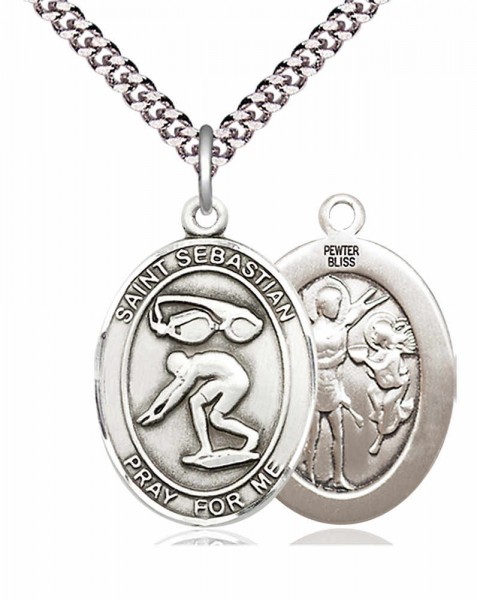 St. Sebastian Swimming Medal - Pewter