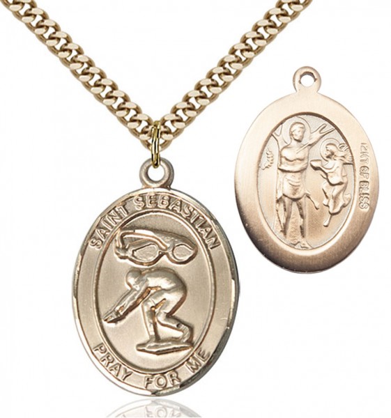 St. Sebastian Swimming Medal - 14KT Gold Filled