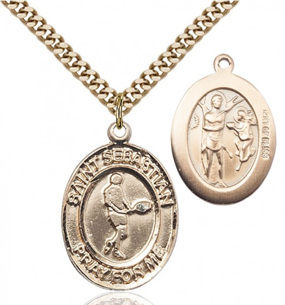 St. Sebastian Tennis Medal - 14KT Gold Filled