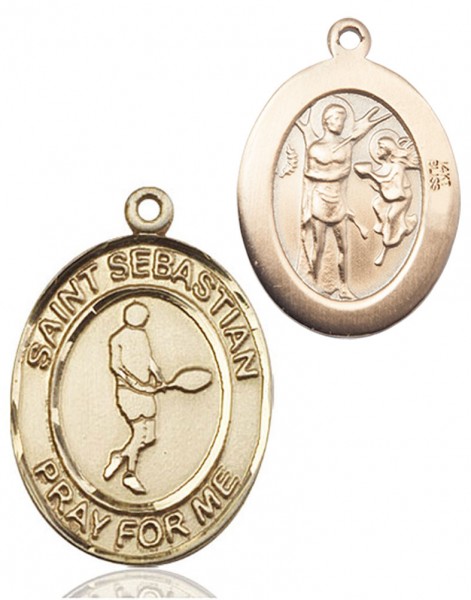 St. Sebastian Tennis Medal - 14K Solid Gold