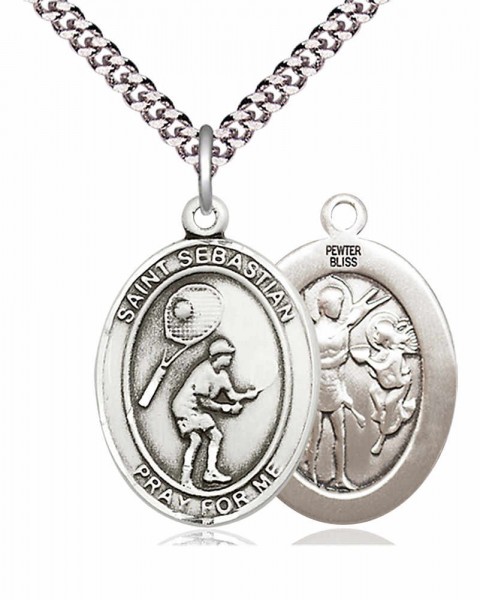 St. Sebastian Tennis Medal - Pewter