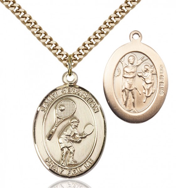 St. Sebastian Tennis Medal - 14KT Gold Filled