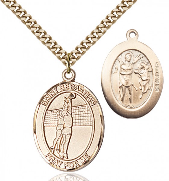 Saint Sebastian Volleyball Medal - 14KT Gold Filled