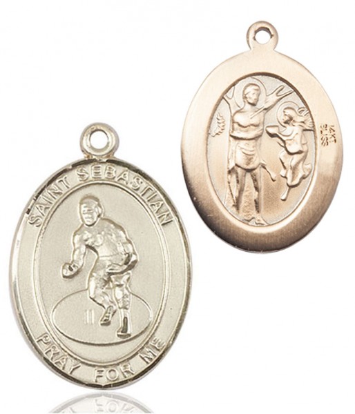 St. Sebastian Wrestling Medal - 14K Solid Gold