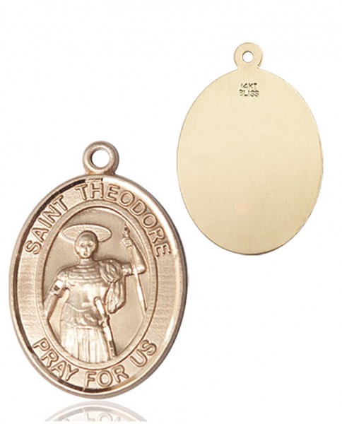 St. Theodore Stratelates Pendant - 14K Solid Gold