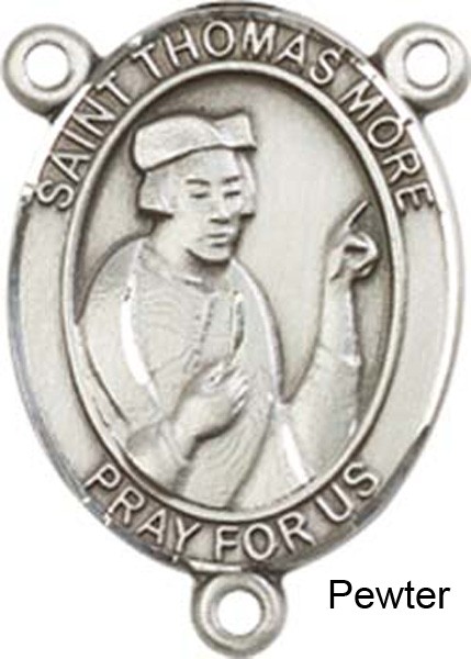 St. Thomas More Rosary Centerpiece Sterling Silver or Pewter - Pewter
