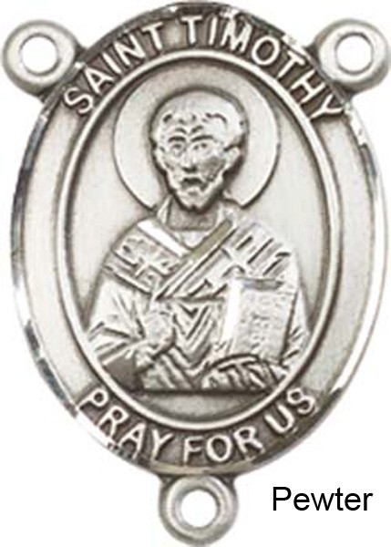 St. Timothy Rosary Centerpiece Sterling Silver or Pewter - Pewter