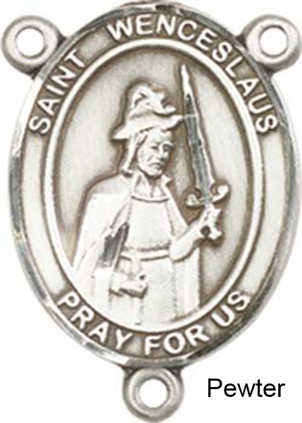 St. Wenceslaus Rosary Centerpiece Sterling Silver or Pewter - Pewter