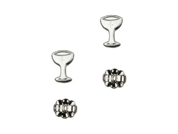 Sterling Silver Chalice Post Earrings - Sterling Silver