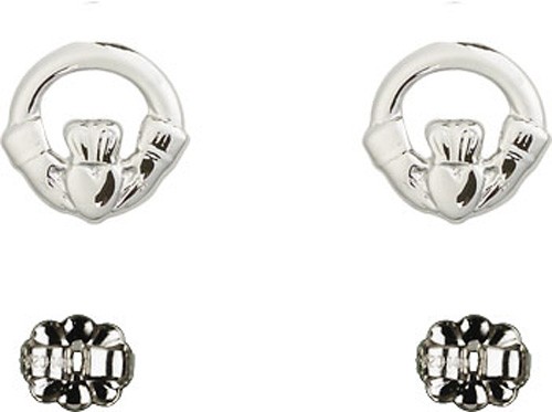 Sterling Silver Claddagh Post Earrings - Sterling Silver