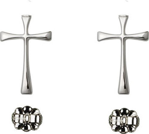 Sterling Silver Cross Post Earrings - Sterling Silver