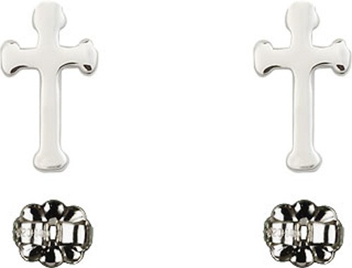 Sterling Silver Cross Post Earrings - Sterling Silver
