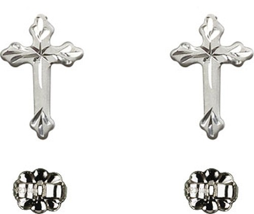 Sterling Silver Cross Post Earrings - Sterling Silver
