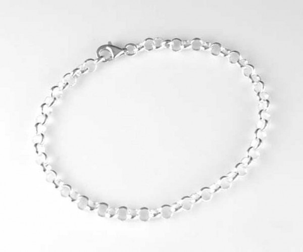 Sterling Silver Rolo Charm Bracelet - Silver