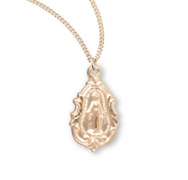 Teardrop Fleur-de-lis Miraculous Pendant with Chain - Gold Plated