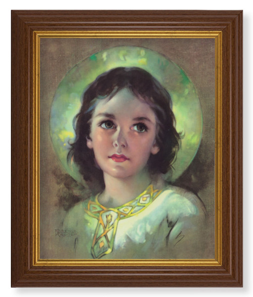 The Child Jesus 8x10 Textured Artboard Dark Walnut Frame - #112 Frame