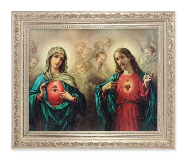 The Sacred Hearts with Angels 8x10 Framed Print Under Glass - #164 Frame