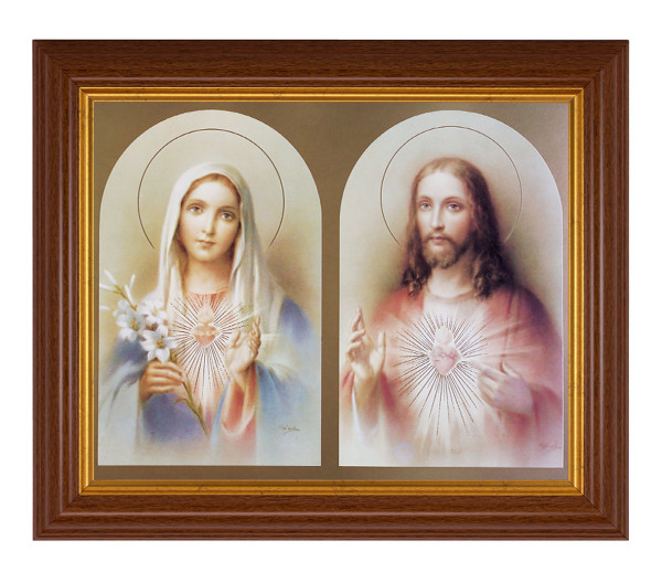 The Sacred Hearts with Lily 8x10 Textured Artboard Dark Walnut Frame - #112 Frame