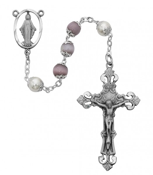 Violet Cat's Eyes Rosary - Amethyst