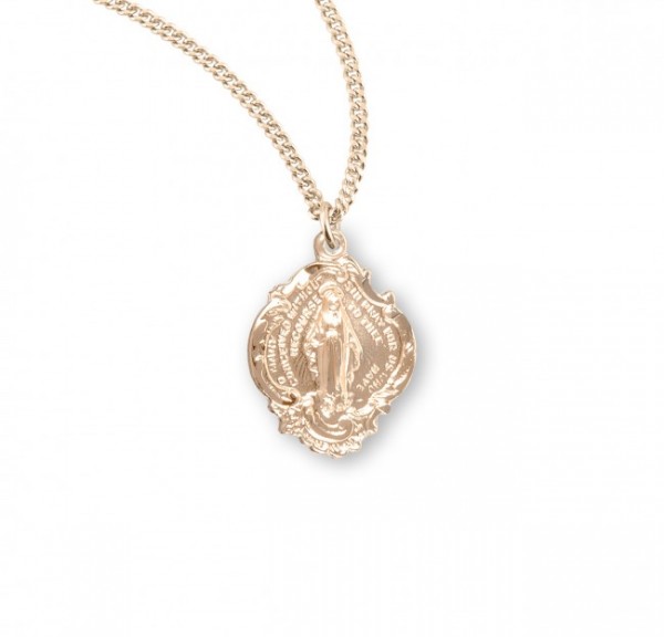 Women's Small Baroque Style Miraculous Pendant - Gold Plated