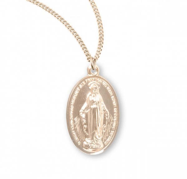 Women's Classic Oval Miraculous Pendant - Gold Plated
