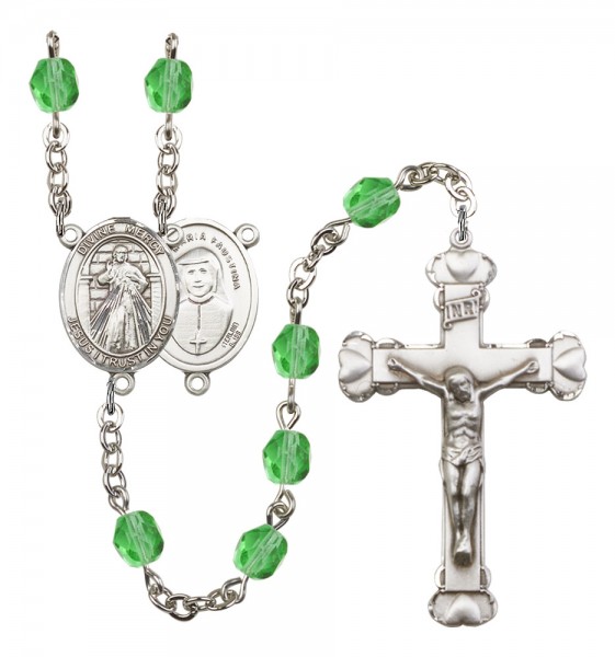 Women's Divine Mercy Birthstone Rosary - Peridot