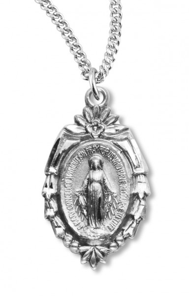 Women's Fancy Shield Miraculous Pendant - Sterling Silver