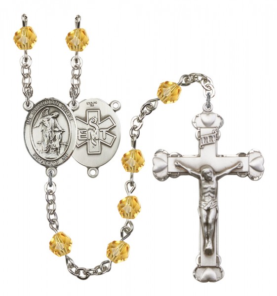 Women's Guardian Angel EMT Birthstone Rosary - Topaz