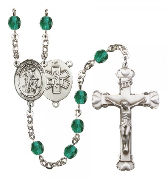 Women's Guardian Angel EMT Birthstone Rosary - Zircon