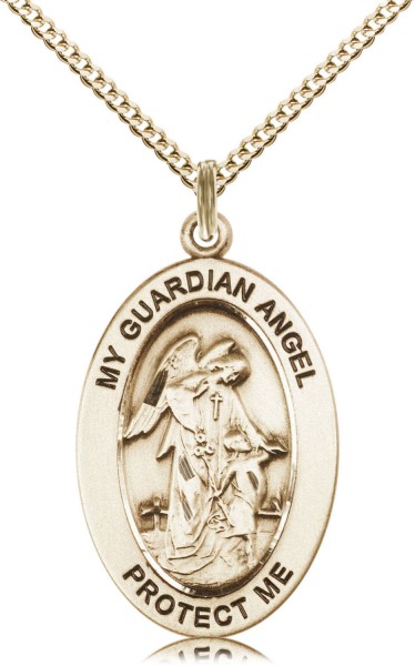 Women's Guardian Angel Simple Necklace - Gold Filled