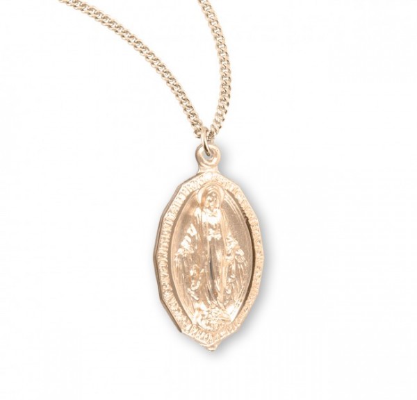 Women's Larger Pointed Edge Miraculous Pendant - Gold Plated