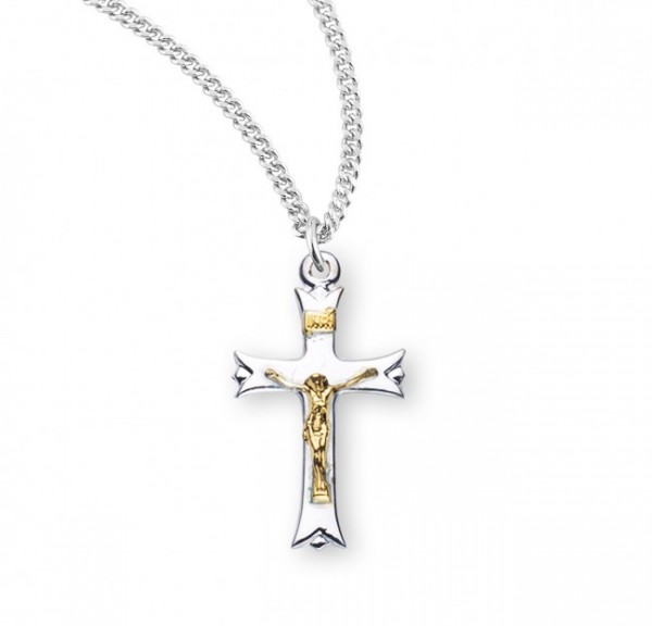 Women's Notched Flared Tipped Necklace - Gold | Silver
