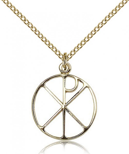 Women's Open Cut Chi Rho Medal - 14KT Gold Filled